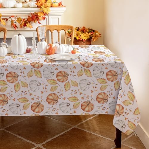 Romanstile Abwaschbare Tischdecke Herbst 240x140 cm Rechteckig Outdoor Wasserabweisende Tischwäsche Modern Tischtuch mit Kürbis,Ahornblatt Gartentischdecke für Geburtstag Party Halloween Dekoration Romanstile Abwaschbare Tischdecke Herbst 240x140 cm Rechteckig Outdoor Wasserabweisende Tischwäsche Modern Tischtuch mit Kürbis,Ahornblatt Gartentischdecke für Geburtstag Party Halloween Dekoration von Romanstile