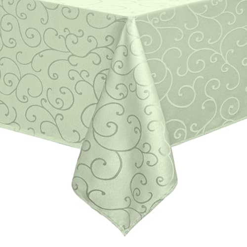 Romanstile Frühling Tischdecke Mittdecke abwaschbar 80x80 cm Hellgrün Damast-Jacquard kleine Tischdecken Tischtuch Deko für Ostern Garten Partys im Freien Geburtstag Outdoor Wohnzimmer Party Hochzeit von Romanstile