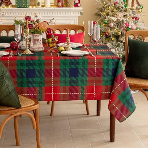 Romanstile Rechteckige Weihnachtstischdecke – 152,4 x 213,3 cm, kariert, wasserabweisend, schmutzabweisend, waschbare Polyester-Tischdecke für Weihnachtsessen, Party-Dekoration, Urlaub Romanstile Rechteckige Weihnachtstischdecke – 152,4 x 213,3 cm, kariert, wasserabweisend, schmutzabweisend, waschbare Polyester-Tischdecke für Weihnachtsessen, Party-Dekoration, Urlaub von Romanstile