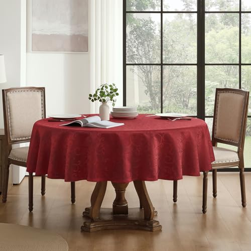 Romanstile Runde Tischdecke Weihnachten rot 200 cm Damast Jacquard abwaschbar,schmutzabweisend,wasserabweisend,Tischtuch Tischdecken Table Cloth Festliche Deko für Christmas,Geburtstag,Party,Neujahr Romanstile Runde Tischdecke Weihnachten rot 200 cm Damast Jacquard abwaschbar,schmutzabweisend,wasserabweisend,Tischtuch Tischdecken Table Cloth Festliche Deko für Christmas,Geburtstag,Party,Neujahr von Romanstile