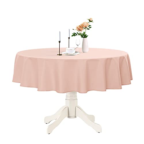 Romanstile Runde wasserdichte Tischdecke, schmutzabweisend, waschbar, knitterfrei, Polyester-Tischdecken für Küche, Esszimmer, Party, Hochzeit, drinnen und draußen, Hellrosa, 152,4 cm Romanstile Runde wasserdichte Tischdecke, schmutzabweisend, waschbar, knitterfrei, Polyester-Tischdecken für Küche, Esszimmer, Party, Hochzeit, drinnen und draußen, Hellrosa, 152,4 cm von Romanstile