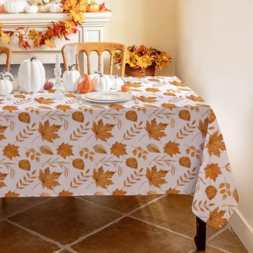 Romanstile Tischdecke Herbst 240x140 cm Abwaschbar Weiß Tischdecken mit Orange Ahornblatt Läufer Modern Große Tischtuch Outdoor Wasserabweisend Tischwäsche Herbstdeko für Geburtstag Party Garten Romanstile Tischdecke Herbst 240x140 cm Abwaschbar Weiß Tischdecken mit Orange Ahornblatt Läufer Modern Große Tischtuch Outdoor Wasserabweisend Tischwäsche Herbstdeko für Geburtstag Party Garten von Romanstile