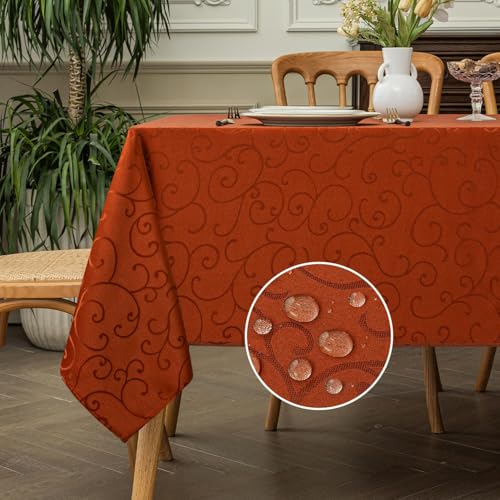 Romanstile Tischdecke Herbst abwaschbar 140x240 cm orange rechteckige Wasserabweisende Tischdecken Table Cloth Damast Jacquard Rankenmuster Deko für Geburtstag,Küche,Esszimmer,Party,Halloween,Draußen Romanstile Tischdecke Herbst abwaschbar 140x240 cm orange rechteckige Wasserabweisende Tischdecken Table Cloth Damast Jacquard Rankenmuster Deko für Geburtstag,Küche,Esszimmer,Party,Halloween,Draußen von Romanstile