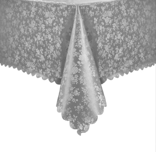 Romanstile Tischdecke Weihnachten 350x150 Wachstuch abwischbar grau 350GSM große plastiktischdecke Table Cloth wasserdicht festlich deko für Party,Silvester,Outdoor,Neujahr,Esstisch,Feste von Romanstile