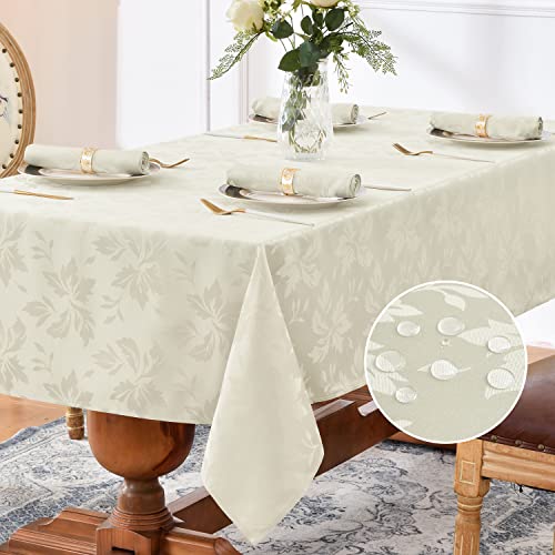 Romanstile Tischdecke abwaschbar 140x240 Creme Weihnachten rechteckig Luxuriös Jacquard-Damast Muster wasserabweisend Tischtuch Table Cloth für Geburtstag,Feste,Silvester,Party,Jahrestag,Restaurant Romanstile Tischdecke abwaschbar 140x240 Creme Weihnachten rechteckig Luxuriös Jacquard-Damast Muster wasserabweisend Tischtuch Table Cloth für Geburtstag,Feste,Silvester,Party,Jahrestag,Restaurant von Romanstile