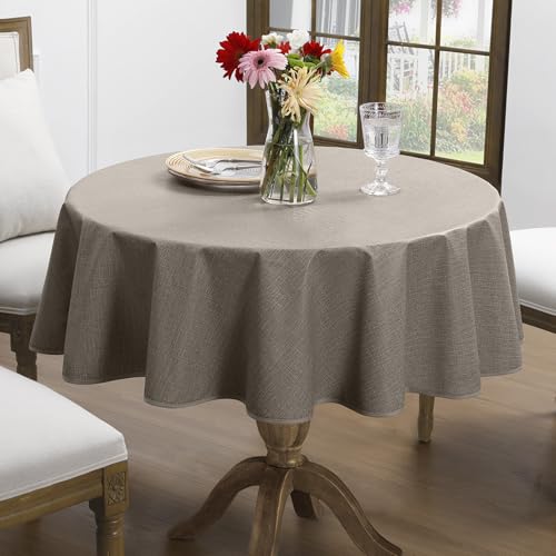 Romanstile Wachstischdecke rund 140 cm Mokka Braun Vinly mit Saum Leinenoptik Outdoor Tischdecke wetterfest wasserdicht abwischbar Gartentischdecke PVC Plastik Table Cloth für Aussen,Balkon,Herbst Romanstile Wachstischdecke rund 140 cm Mokka Braun Vinly mit Saum Leinenoptik Outdoor Tischdecke wetterfest wasserdicht abwischbar Gartentischdecke PVC Plastik Table Cloth für Aussen,Balkon,Herbst von Romanstile