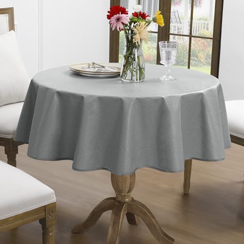 Romanstile Wachstischdecke rund klein 120 grau Vinly mit Saum Leinenoptik PVC Tischdecken Wasserdicht Gartentischdecke wetterfest Table Cloth für Geburtstag,Balkon,Garten,Terrasse,Cafe,Outdoor Romanstile Wachstischdecke rund klein 120 grau Vinly mit Saum Leinenoptik PVC Tischdecken Wasserdicht Gartentischdecke wetterfest Table Cloth für Geburtstag,Balkon,Garten,Terrasse,Cafe,Outdoor von Romanstile