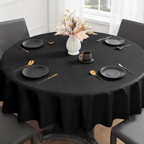 Romanstile Wachstuchtischdecke Gartentischdecke rund 140 schwarz Outdoor Tischdecke PVC Tischtuch abwaschbar wasserdicht wetterfest fleckenschutz für Esstisch,Garten,Balkon,Terasse,Grill,Party,Sommer Romanstile Wachstuchtischdecke Gartentischdecke rund 140 schwarz Outdoor Tischdecke PVC Tischtuch abwaschbar wasserdicht wetterfest fleckenschutz für Esstisch,Garten,Balkon,Terasse,Grill,Party,Sommer von Romanstile