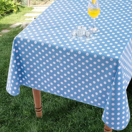 Romanstile Wachstuchtischdecke Outdoor Tischdecke Wetterfest 100x140 cm Blau mit Punkten Tischdecken PVC Wasserdicht Plastiktischdecke für Hochzeit, Geburtstag,Party,Hotel,Bar,Esstisch,Gartentisch Romanstile Wachstuchtischdecke Outdoor Tischdecke Wetterfest 100x140 cm Blau mit Punkten Tischdecken PVC Wasserdicht Plastiktischdecke für Hochzeit, Geburtstag,Party,Hotel,Bar,Esstisch,Gartentisch von Romanstile