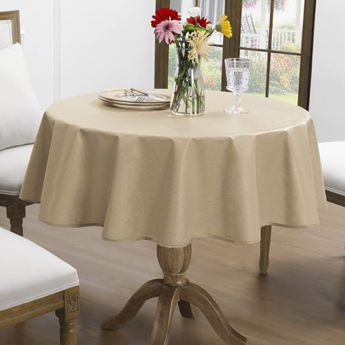 Romanstile Wachstuchtischdecke klein rund 120 mit Saum Leinenoptik Outdoor Tischdecke wetterfest wasserdicht Gartentischdecke Table Cloth für Aussen,Balkon,Couchtisch,Garten,Terrasse,Naturleinen Beige Romanstile Wachstuchtischdecke klein rund 120 mit Saum Leinenoptik Outdoor Tischdecke wetterfest wasserdicht Gartentischdecke Table Cloth für Aussen,Balkon,Couchtisch,Garten,Terrasse,Naturleinen Beige von Romanstile
