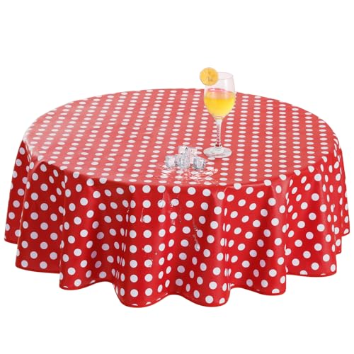 Romanstile Wachstuchtischdecke rund 140 cm rot Outdoor Tischdecken für Draußen Wetterfest,350GSM PVC Tischdecke für Gartentisch,Esstisch,Balkon,Party,Hochzeit,Kinder,Sommer,Ostern,Frühling,Garten Romanstile Wachstuchtischdecke rund 140 cm rot Outdoor Tischdecken für Draußen Wetterfest,350GSM PVC Tischdecke für Gartentisch,Esstisch,Balkon,Party,Hochzeit,Kinder,Sommer,Ostern,Frühling,Garten von Romanstile