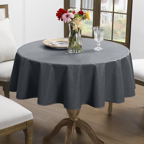 Romanstile kleine runde Wachstuchtischdecke 80 cm mit Saum Leinenoptik Anthrazit Outdoor Tischdecke wetterfest wasserdicht Gartentischdecke Table Cloth für Draußen,Sommer,Balkon,Couchtisch,Garten Romanstile kleine runde Wachstuchtischdecke 80 cm mit Saum Leinenoptik Anthrazit Outdoor Tischdecke wetterfest wasserdicht Gartentischdecke Table Cloth für Draußen,Sommer,Balkon,Couchtisch,Garten von Romanstile