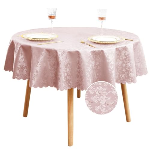 Romanstile rosa Tischdecke rund Durchmesser von 160 cm Wachstuch 350GSM Tafelwäsche Table Cover wasserdicht deko für Mädchen Geburtstag,Party,Weihnachten,Hochzeit,Frühling,Pink,Geschenke für Frauen Romanstile rosa Tischdecke rund Durchmesser von 160 cm Wachstuch 350GSM Tafelwäsche Table Cover wasserdicht deko für Mädchen Geburtstag,Party,Weihnachten,Hochzeit,Frühling,Pink,Geschenke für Frauen von Romanstile