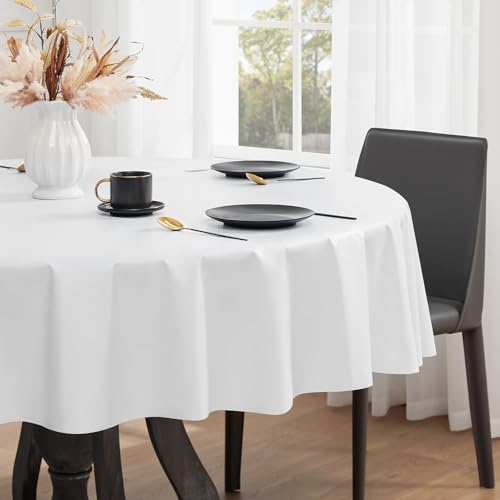 Romanstile runde Tischdecke Weihnachten 140 cm weiß Wachstuchtischdeke 350GSM Outdoor PVC Tablecloth Tischtuch abwaschbar wasserdicht wetterfest für Esstisch,Garten,Balkon,Grill,Party,Weihnachtsdeko Romanstile runde Tischdecke Weihnachten 140 cm weiß Wachstuchtischdeke 350GSM Outdoor PVC Tablecloth Tischtuch abwaschbar wasserdicht wetterfest für Esstisch,Garten,Balkon,Grill,Party,Weihnachtsdeko von Romanstile