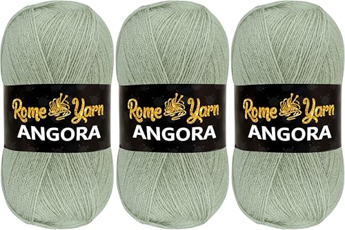 Rome Yarn Angora Garn | #2 Fein, Sport (USA), 4-fach (UK) | Handstricken | weiches Garn | Häkeln und Stricken | Angora Wolle (3 Knäuel, 426) von Rome Yarn