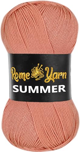 Rome Yarn Summer | Sommergarn | #2 Fein, 4 Ply (UK), Sport (USA) | Seideneffekt | 100% Mikrofaser | Anti-Pilling Acrylgarn Wolle (1 Knäuel, 103) von Rome Yarn