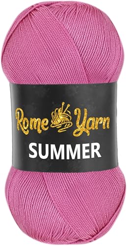 Rome Yarn Summer | Sommergarn | #2 Fein, 4 Ply (UK), Sport (USA) | Seideneffekt | 100% Mikrofaser | Anti-Pilling Acrylgarn Wolle (1 Knäuel, 775 Flieder) von Rome Yarn