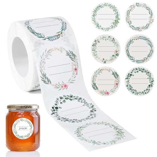 Romon Etiketten Selbstklebend, 500 Stück Klebeetiketten zum Beschriften Aufkleber Etiketten Schule zum Beschriften, Runde Marmeladen Etiketten - für Gläser, Marmelade, Flaschen, Tüten Aufkleber, 5cm Romon Etiketten Selbstklebend, 500 Stück Klebeetiketten zum Beschriften Aufkleber Etiketten Schule zum Beschriften, Runde Marmeladen Etiketten - für Gläser, Marmelade, Flaschen, Tüten Aufkleber, 5cm von Romon