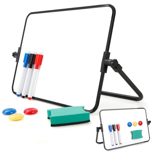 Romon Trockenlöschung Mini Whiteboard A4,Magnetische Tragbare Doppelseitig Beschreibbar Staffelei White Board Mit Ständer Für Kinder, Studenten, Schulbedarf, Büro,21.5x30cm von Romon