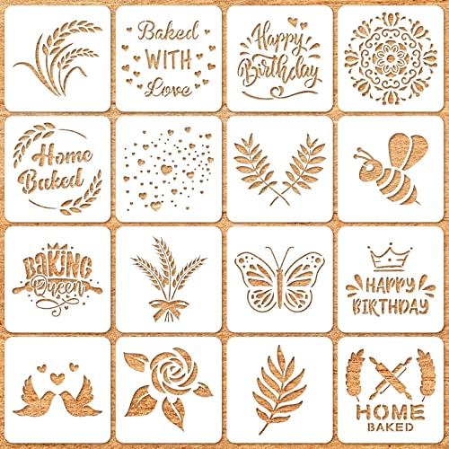 Romooa Brot-Schablonen, Bastel-Brot-Schablonen, Backschablonen-Set, Kochschablone, Backschablone, Werkzeug, Kuchen, Kuchen, Keksschablonen zum Dekorieren, 20 Stile, 20 Stück Romooa Brot-Schablonen, Bastel-Brot-Schablonen, Backschablonen-Set, Kochschablone, Backschablone, Werkzeug, Kuchen, Kuchen, Keksschablonen zum Dekorieren, 20 Stile, 20 Stück von Romooa