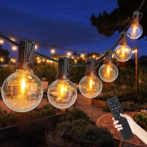Romwish LED Fairy Lights Outdoor, 18 m Fairy Lights Outdoor with 25 + 2 Bulbs Plastic, IP44 Waterproof, Dimmable Fairy Lights for Outdoor and Indoor Patio, Beer Garden, Gazebo, Balcony, Garden Romwish LED Fairy Lights Outdoor, 18 m Fairy Lights Outdoor with 25 + 2 Bulbs Plastic, IP44 Waterproof, Dimmable Fairy Lights for Outdoor and Indoor Patio, Beer Garden, Gazebo, Balcony, Garden von Romwish