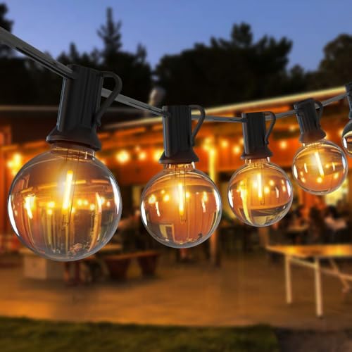 Romwish LED Lichterkette Außen 30M, Dimmbar & Wetterfest IP44, G40 Glühbirnen Warmweiß, Anschlussfertig für Garten, Balkon, Terrasse, Party Romwish LED Lichterkette Außen 30M, Dimmbar & Wetterfest IP44, G40 Glühbirnen Warmweiß, Anschlussfertig für Garten, Balkon, Terrasse, Party von Romwish