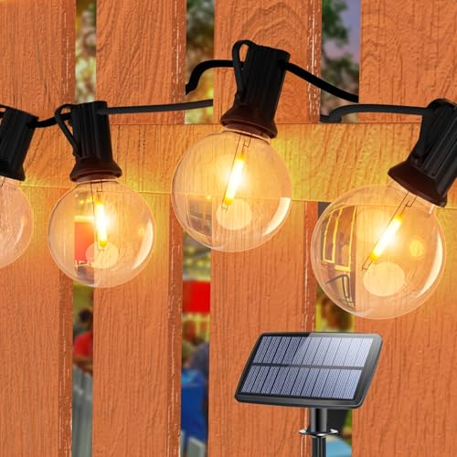 Romwish Solar LED Lichterkette Außen 15M, Dimmbar & Wetterfest IP44, G40 Glühbirnen Warmweiß, Anschlussfertig für Garten, Balkon, Terrasse, Party Romwish Solar LED Lichterkette Außen 15M, Dimmbar & Wetterfest IP44, G40 Glühbirnen Warmweiß, Anschlussfertig für Garten, Balkon, Terrasse, Party von Romwish