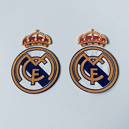 2 Stück Real Madrid Logo Abzeichen Aufbügler Fußball Patch Bale Benzema Gefahr von Ron Patch