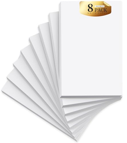 Kleine Notizblöcke A7 Pocket Notizblock, 8 Pack Server Notizblöcke A7, weiße Notizblöcke, A7 kleine Notizbücher, kleine Schreibblöcke weißes Papier, 50 Blatt pro blanko, A6 Mini Rubbelblöcke für Büro, von Roneky