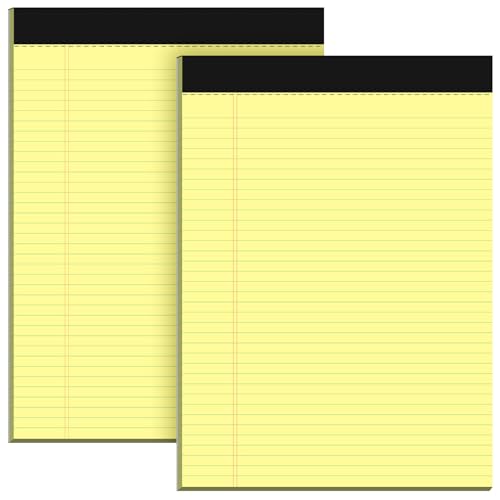 Notizblock, A4, 2 Stück, gelbes Papier, Collegeblöcke für die Arbeit, doppelseitig bedrucktes, liniertes Papier, Notizblöcke, A4, schmal, liniert, 30 Blatt pro Schreibblock für Schule, Zuhause, Büro Notizblock, A4, 2 Stück, gelbes Papier, Collegeblöcke für die Arbeit, doppelseitig bedrucktes, liniertes Papier, Notizblöcke, A4, schmal, liniert, 30 Blatt pro Schreibblock für Schule, Zuhause, Büro von Roneky