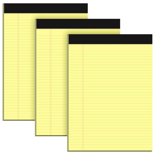 Roneky Notizblock A4 Legal Block, 3 Stück Gelbe Papier Block Liniert, Notizblöcke Schreibblock Liniert A4 Schmal Ruled Liniertes Papier Notizblöcke 30 Blatt Pro Schreibblock für Schule, Haus, Büro Roneky Notizblock A4 Legal Block, 3 Stück Gelbe Papier Block Liniert, Notizblöcke Schreibblock Liniert A4 Schmal Ruled Liniertes Papier Notizblöcke 30 Blatt Pro Schreibblock für Schule, Haus, Büro von Roneky