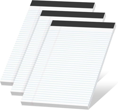 Weiße Notizblöcke, A4, liniert, 3 Stück, A4, linierter Papierblock, schmal, liniert, Schreibblöcke, 30 Blatt pro Notizblock, mikroperforiert, weiß, A4-Notizblöcke für Arbeit/Schule/Büro Weiße Notizblöcke, A4, liniert, 3 Stück, A4, linierter Papierblock, schmal, liniert, Schreibblöcke, 30 Blatt pro Notizblock, mikroperforiert, weiß, A4-Notizblöcke für Arbeit/Schule/Büro von Roneky