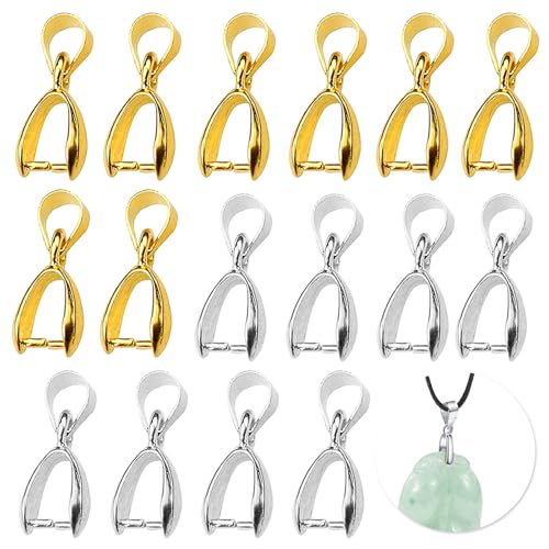 Rongxze 100 Stück Anhängerschlaufe, Anhänger Verbinder Schmuck, Schmuck Verbinder DIY, Ösen Anhänger Kettenverschluss Clip für DIY Schmuck Schmuck Zubehör, Anhänger, Halskette (Anhängerschlaufe) von Rongxze