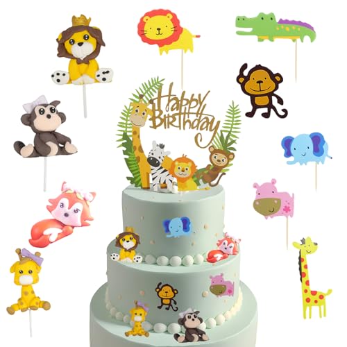 Rongxze 12 Stück Waldtiere Cake Topper, Tortendeko Geburtstag, Wald Tiere Happy Birthday Kuchendeko für Junge Mädchen Kindergeburtstag Cake Zoo Dschungel Tortendeko Rongxze 12 Stück Waldtiere Cake Topper, Tortendeko Geburtstag, Wald Tiere Happy Birthday Kuchendeko für Junge Mädchen Kindergeburtstag Cake Zoo Dschungel Tortendeko von Rongxze