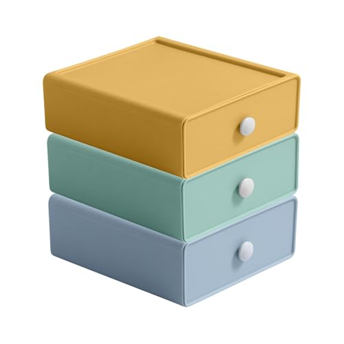 Rongxze 3 Stück Stapelbare Schubladenbox, Organizer mit Schubladen, Schreibtisch Organizer Schubladen, Desktop Schubladenturm für Büros, Schminktische, Schreibtische, Schlafzimmer, Küche, Bäder Rongxze 3 Stück Stapelbare Schubladenbox, Organizer mit Schubladen, Schreibtisch Organizer Schubladen, Desktop Schubladenturm für Büros, Schminktische, Schreibtische, Schlafzimmer, Küche, Bäder von Rongxze