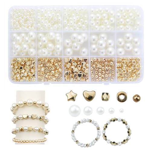 Rongxze 720 Stück Perlen zum Auffädeln, Unregelmäßige Geformte Kunstperlen, Set Perlen für Armbänder für Zur Herstellung Ihres Eigenen Perlenschmucks, Armband Sets, DIY Armband Schmuckgeschenke Rongxze 720 Stück Perlen zum Auffädeln, Unregelmäßige Geformte Kunstperlen, Set Perlen für Armbänder für Zur Herstellung Ihres Eigenen Perlenschmucks, Armband Sets, DIY Armband Schmuckgeschenke von Rongxze