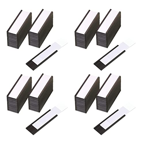Ronlok 120 Teilige Magnetische Etiketten Halter mit Magnetischen Daten Karten Haltern mit Durchsichtigen Kunststoff Schutz Folien für Metall Regale (1 x 3) von Ronlok