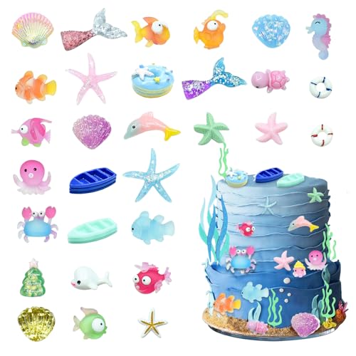 Ronoza® 3D Meerestiere Tortendeko, 30 Stück Meerestiere Deko für Torte, Ozean Themen Tortendeko Geburtstag, Meeresfisch Muffin Deko, Meerestiere Deko Torte für Geburtstag Hawaii Deko Ronoza® 3D Meerestiere Tortendeko, 30 Stück Meerestiere Deko für Torte, Ozean Themen Tortendeko Geburtstag, Meeresfisch Muffin Deko, Meerestiere Deko Torte für Geburtstag Hawaii Deko von Ronoza