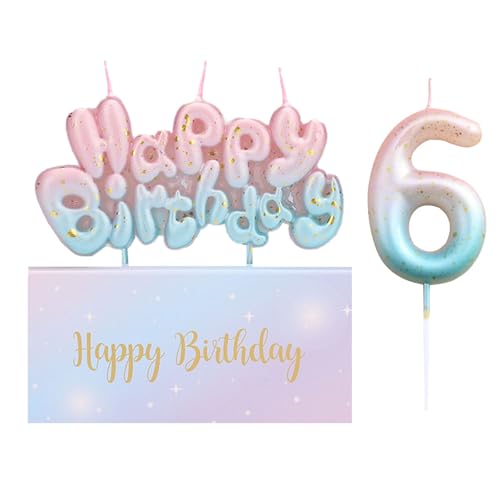 Ronoza® Geburtstagskerzen Zahlen 5 - Happy Birthday Kerze, Farbverlaufs Zahlen Buchstaben für Torte, Zahlenkerze, Kerze 5 Geburtstag von Ronoza