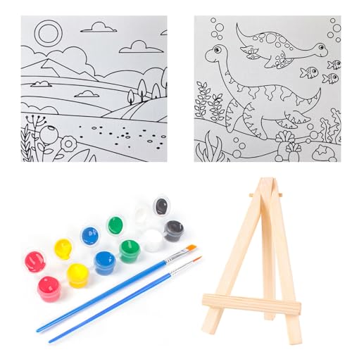 Ronoza 2 Stück Mini Leinwand mit Mini Staffelei 15x15cm, Kleine Leinwand zum Bemalen, Mini Leinwände, Tischstaffelei Holz Klein Set, Tisch Dekoration Staffeleien Kit für Display Fotos Kinder Malen Ronoza 2 Stück Mini Leinwand mit Mini Staffelei 15x15cm, Kleine Leinwand zum Bemalen, Mini Leinwände, Tischstaffelei Holz Klein Set, Tisch Dekoration Staffeleien Kit für Display Fotos Kinder Malen von Ronoza