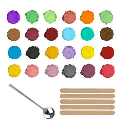 Ronoza Farbe für Gießpulver 3g, Farbpigmente für Gießpulver, Mica pulver 24 Farben, für Seifenfarbe, Schmuckherstellung, Nagellack, Epoxidharz, Kerzenherstellung, Badebomben, Kosmetischer, Schleim von Ronoza