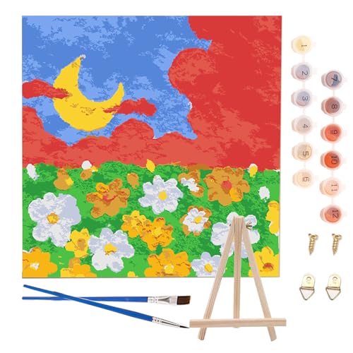 Ronoza Malen Nach Zahlen Erwachsene mit Rahmen, 20x20cm DIY Paint by Numbers für Erwachsene, Malen Nach Zahlen mit Leinwand, Pinsel und umweltfreundlicher Acrylfarbe, für Home Decor Mondgarten Ronoza Malen Nach Zahlen Erwachsene mit Rahmen, 20x20cm DIY Paint by Numbers für Erwachsene, Malen Nach Zahlen mit Leinwand, Pinsel und umweltfreundlicher Acrylfarbe, für Home Decor Mondgarten von Ronoza