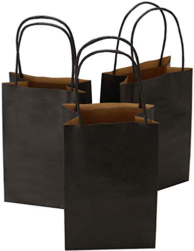 Ronvir 100 Stück Papiertüten Schwarz, 21 x 8 x 14 cm Geschenktüte Klein, Kraftpapiertüte mit Griff ür Geburtstag Party, Festival, Urlaub, Hochzeit, Weihnachten, Einkaufen, Einzelhandel Ronvir 100 Stück Papiertüten Schwarz, 21 x 8 x 14 cm Geschenktüte Klein, Kraftpapiertüte mit Griff ür Geburtstag Party, Festival, Urlaub, Hochzeit, Weihnachten, Einkaufen, Einzelhandel von Ronvir
