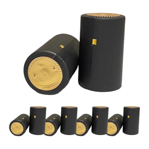 Ronyme 100 stück Wein Flasche Kappen PVC Schrumpf Kapseln Flasche Schutzhüllen für Bar, Schwarz Ronyme 100 stück Wein Flasche Kappen PVC Schrumpf Kapseln Flasche Schutzhüllen für Bar, Schwarz von Ronyme