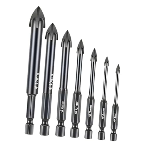 Ronyme 7x Mauerwerk Bohrungen Bits Set Multifunktionale Glas Beton Bohrungen Bits Tragbare für Ronyme 7x Mauerwerk Bohrungen Bits Set Multifunktionale Glas Beton Bohrungen Bits Tragbare für von Ronyme
