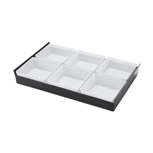 Ronyme Unterteiltes Serviertablett, Süßigkeiten-Nuss-Behälter, unterteilter Obstteller, multifunktionales, stilvolle Aufbewahrungsbox für Hotel, 6gitter29.2x18.5x4.2cm von Ronyme