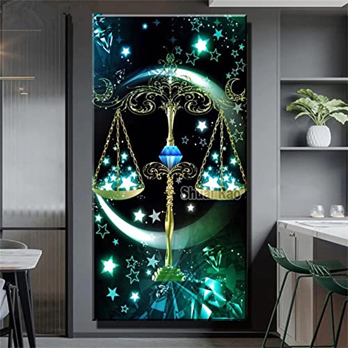 5D Diamond Painting Waage Diamant Painting Set, DIY Daiments Painting Vollbohrer Kit, Malen Nach Zahlen Erwachsene Kinder, Büro Eingang Wand Wohnzimmer Schlafzimmer Dekoration, 40x80cm/16x32in 5D Diamond Painting Waage Diamant Painting Set, DIY Daiments Painting Vollbohrer Kit, Malen Nach Zahlen Erwachsene Kinder, Büro Eingang Wand Wohnzimmer Schlafzimmer Dekoration, 40x80cm/16x32in von Roogsoo