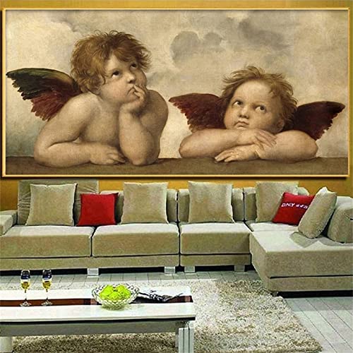 Roogsoo Diamant Painting Bilder,DIY 5D Diamond Painting Erwachsene Groß Stickerei Malen Nach Zahlen Kit Full Gem Art Dots Daiments Painting Kunsthandwerk Deko Diamant Malerei Süßer Engel 30x60cm von Roogsoo