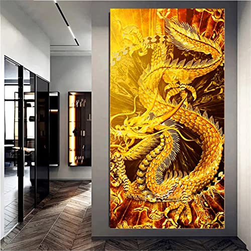 Diamond Painting goldener Drache 5D Diamant Painting Voll Set mit Diamond Painting Zubehör,60x120cm Leinwand Groß Bilder Malen Nach Zahlen Erwachsene Kinder Geschenk für Deko Wohnzimmer Schlafzimmer Diamond Painting goldener Drache 5D Diamant Painting Voll Set mit Diamond Painting Zubehör,60x120cm Leinwand Groß Bilder Malen Nach Zahlen Erwachsene Kinder Geschenk für Deko Wohnzimmer Schlafzimmer von Roogsoo
