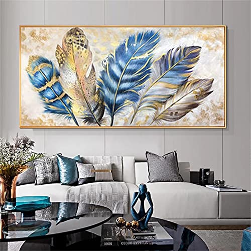 Roogsoo Diamant Painting Bilder,DIY 5D Diamond Painting Erwachsene Groß Stickerei Malen Nach Zahlen Kit Full Gem Art Dots Daiments Painting Kunsthandwerk Deko Diamant Malerei Abstrakte Feder 30x90cm von Roogsoo